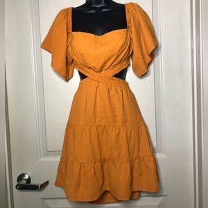 Orange Cross-Fit Dress